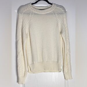 Wool Alpaca Italian Elsamanda Cream‎ Women's Crew Neck Sweater Size Medium